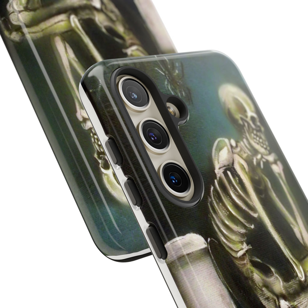 Phone Case — Skeleton on Toilet “Time Flies Eventually” Gothic Humor