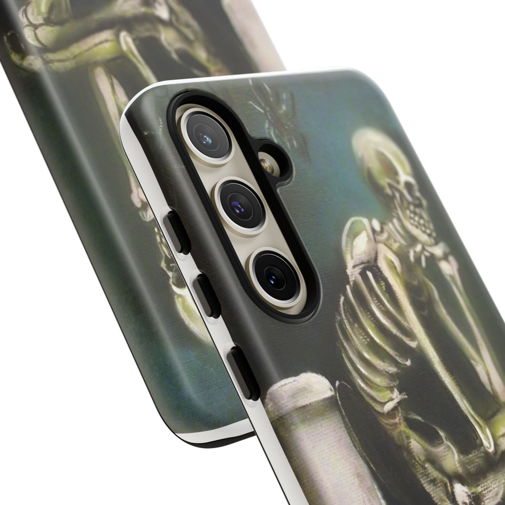 Phone Case — Skeleton on Toilet “Time Flies Eventually” Gothic Humor