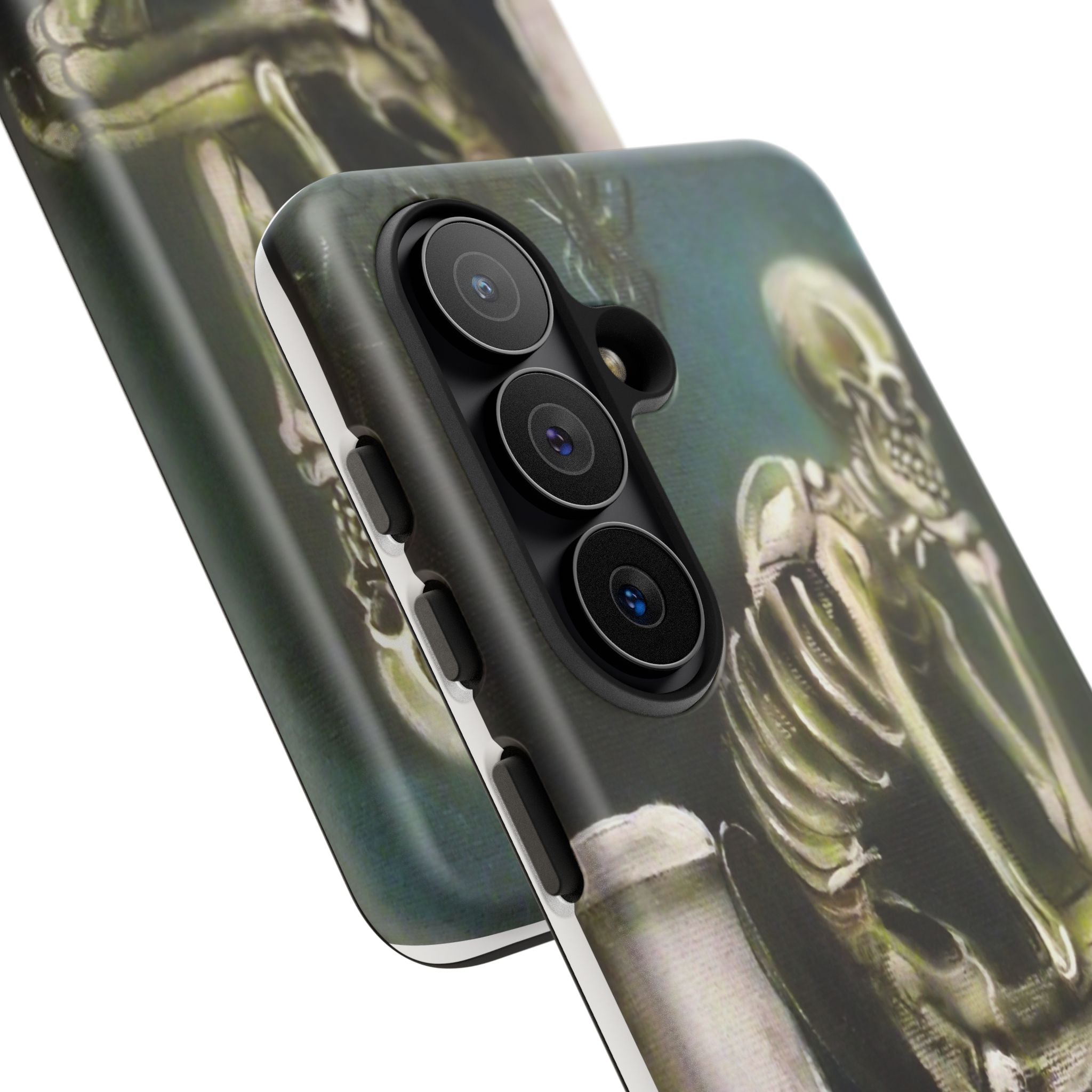 Phone Case — Skeleton on Toilet “Time Flies Eventually” Gothic Humor