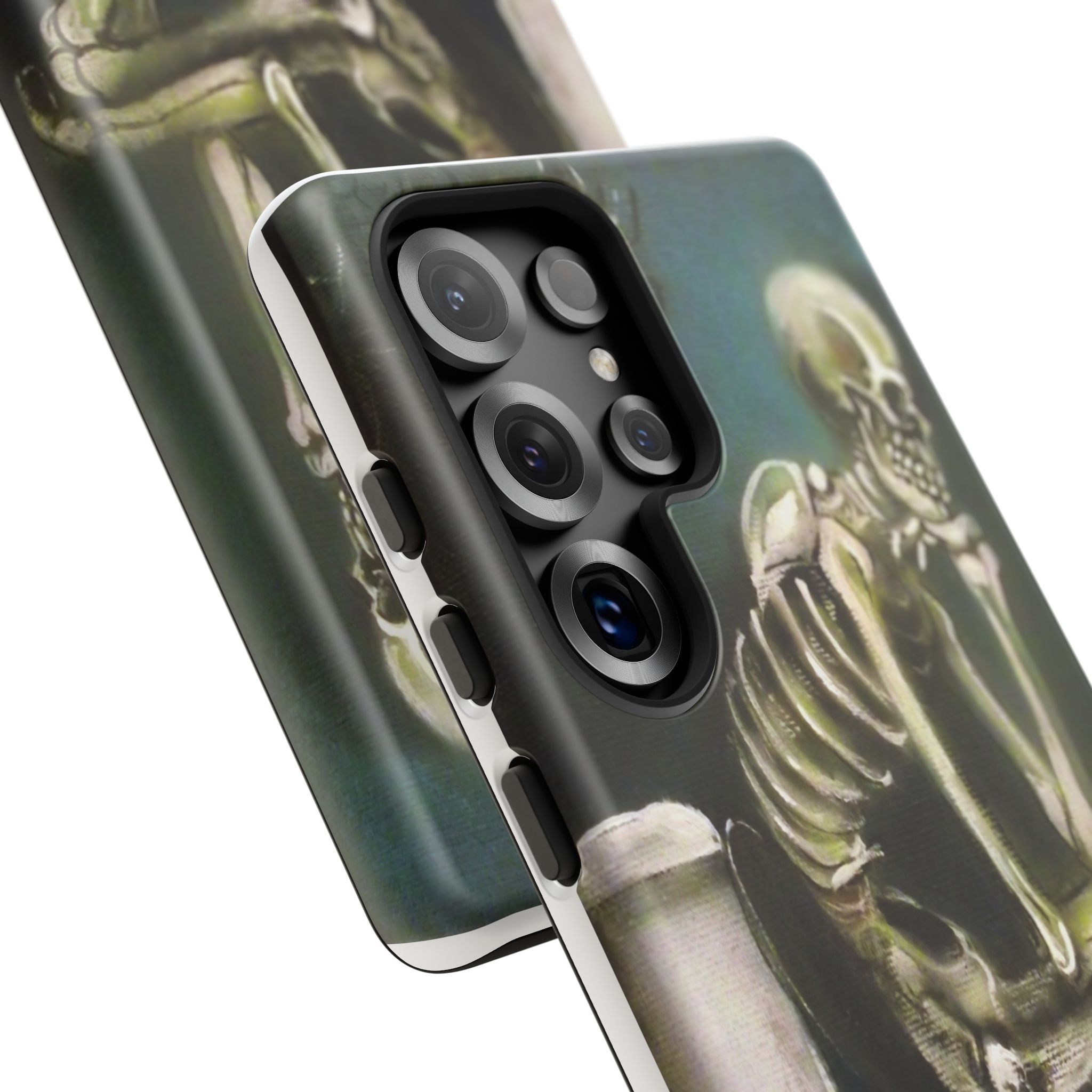 Phone Case — Skeleton on Toilet “Time Flies Eventually” Gothic Humor