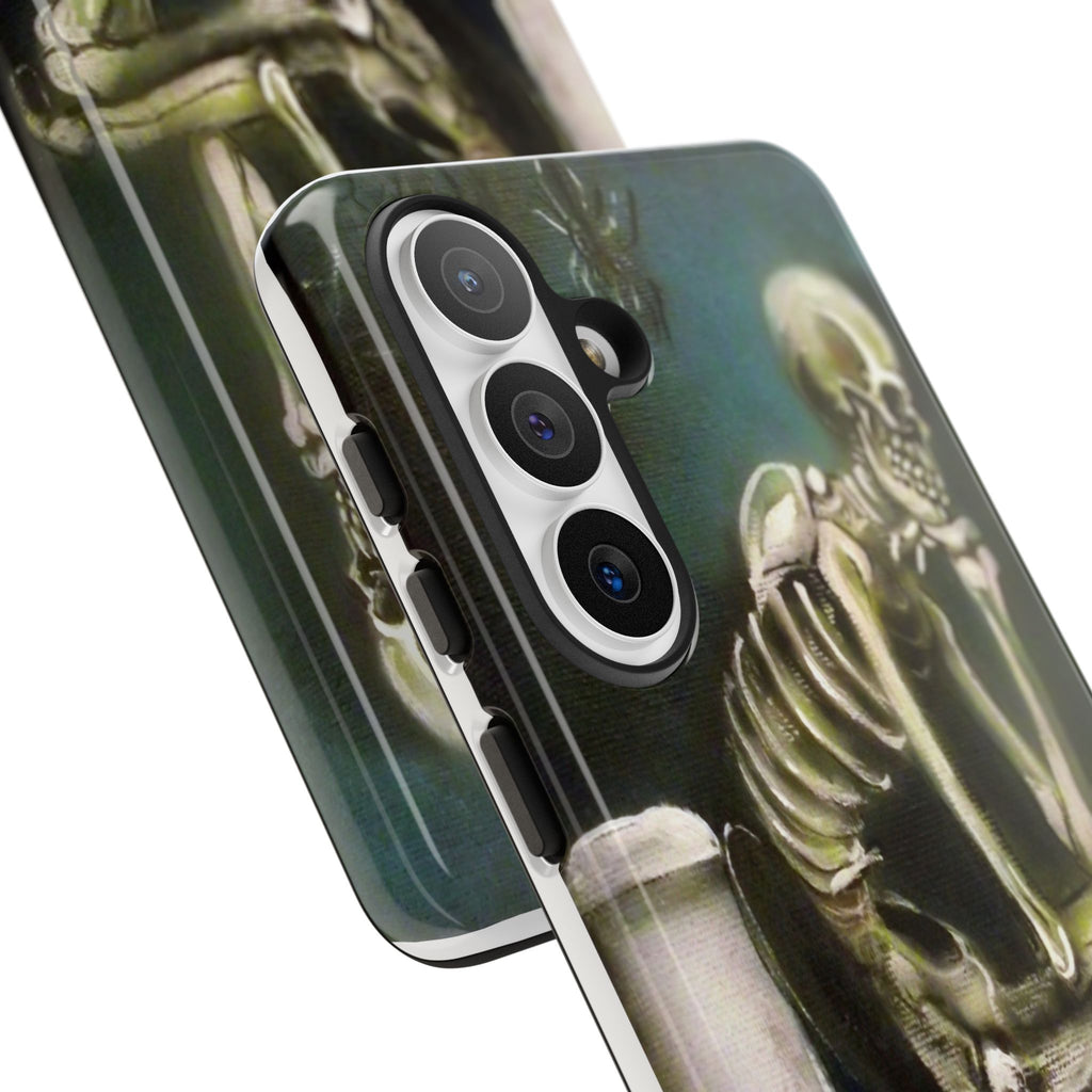 Phone Case — Skeleton on Toilet “Time Flies Eventually” Gothic Humor