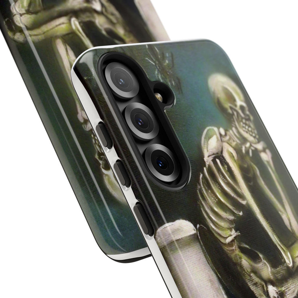 Phone Case — Skeleton on Toilet “Time Flies Eventually” Gothic Humor