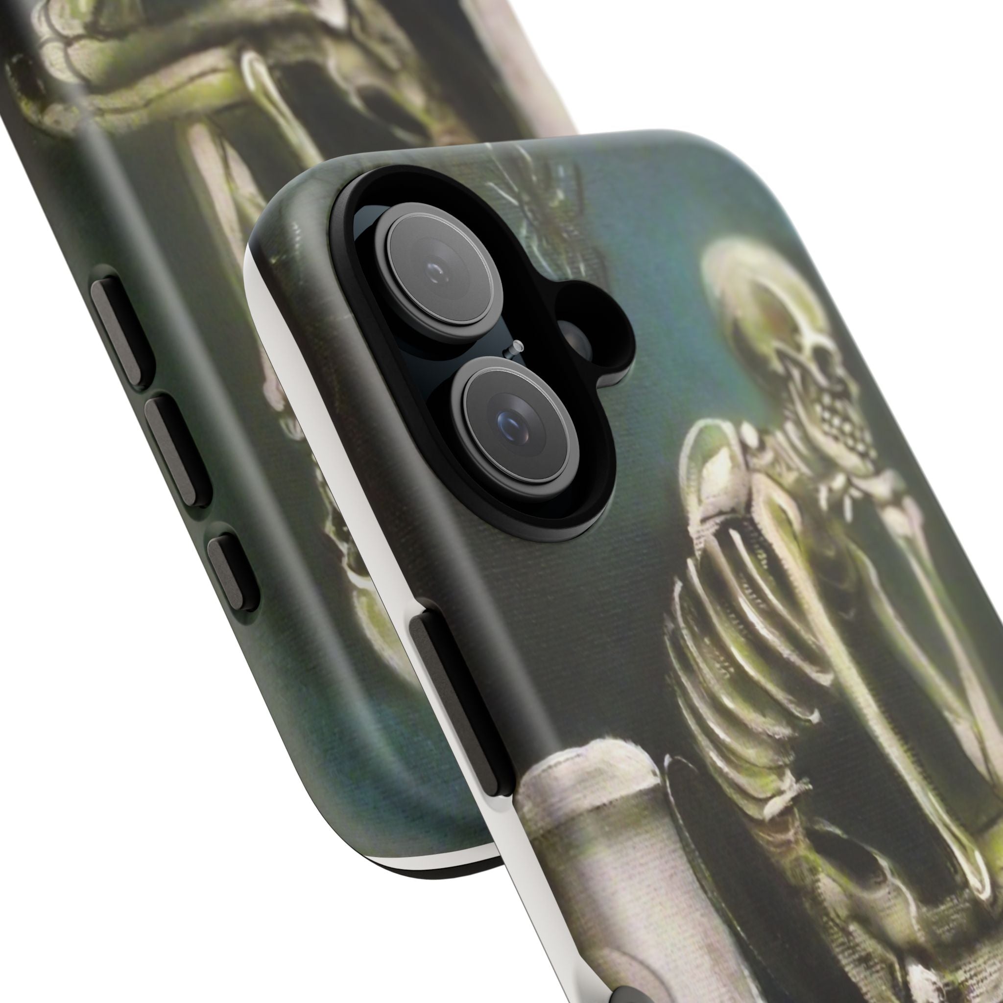 Phone Case — Skeleton on Toilet “Time Flies Eventually” Gothic Humor