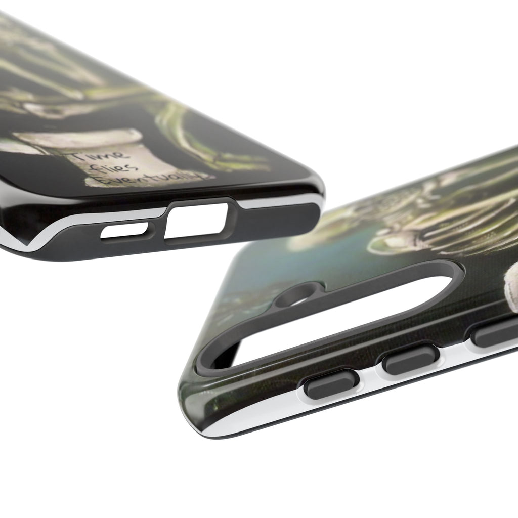 Phone Case — Skeleton on Toilet “Time Flies Eventually” Gothic Humor
