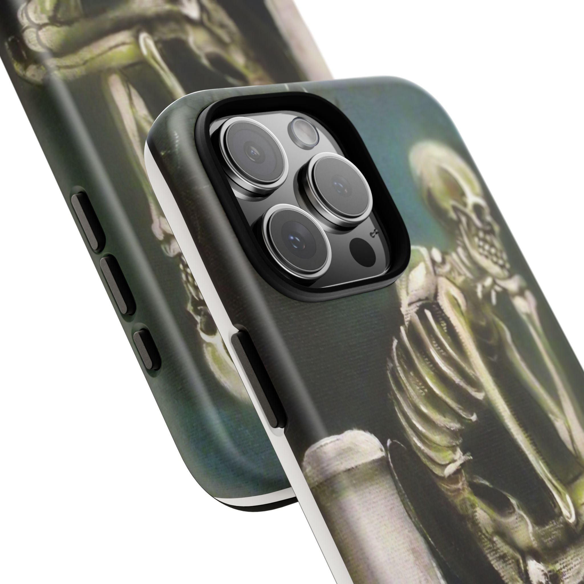 Phone Case — Skeleton on Toilet “Time Flies Eventually” Gothic Humor
