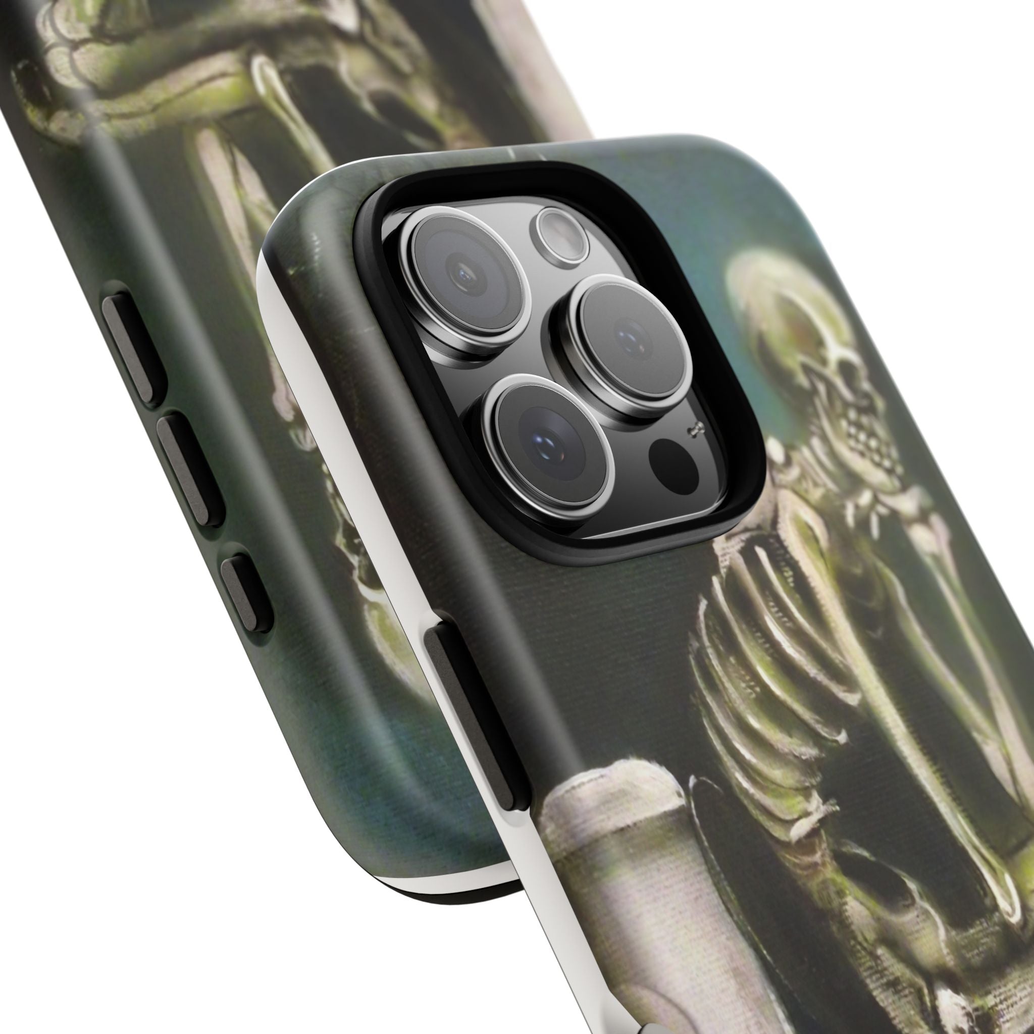 Phone Case — Skeleton on Toilet “Time Flies Eventually” Gothic Humor