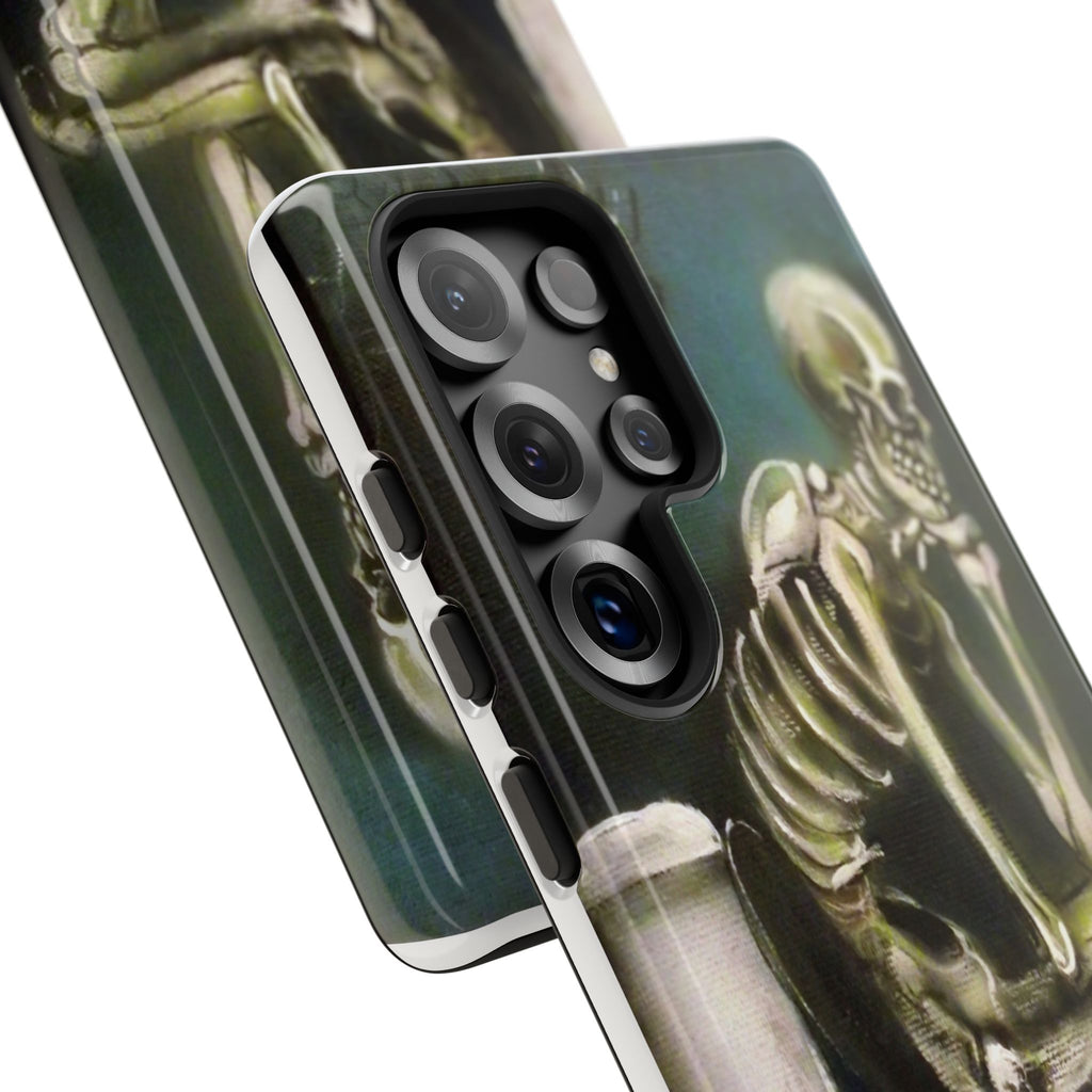 Phone Case — Skeleton on Toilet “Time Flies Eventually” Gothic Humor