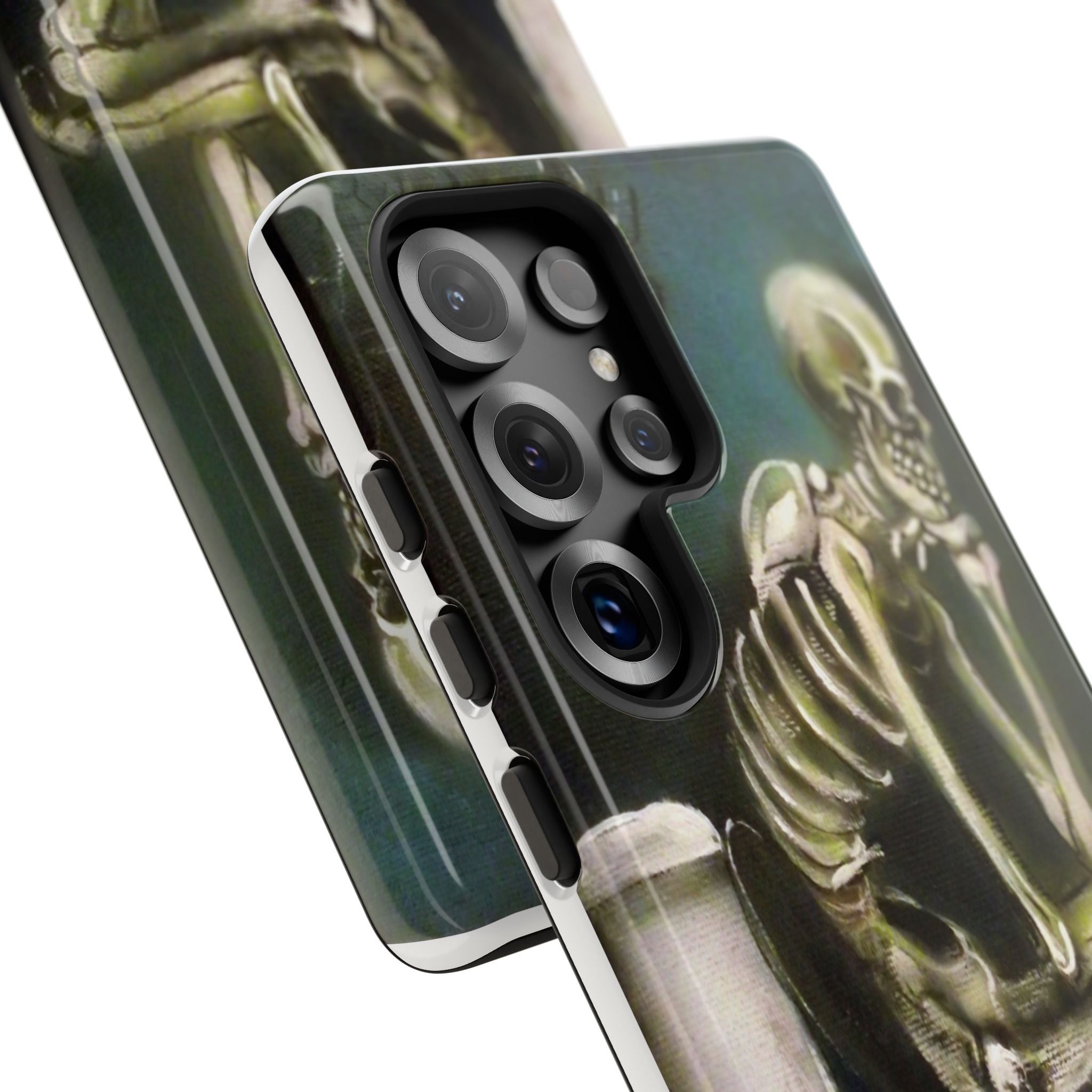 Phone Case — Skeleton on Toilet “Time Flies Eventually” Gothic Humor