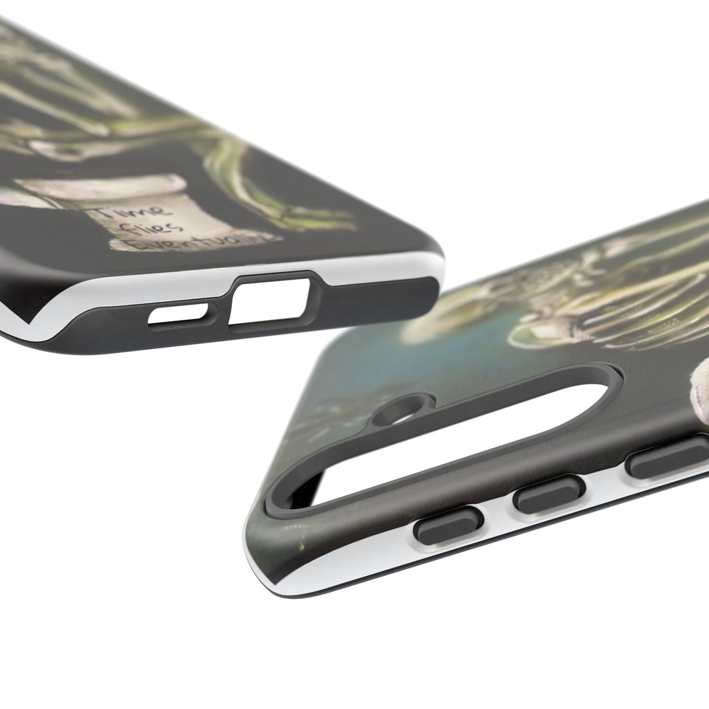 Phone Case — Skeleton on Toilet “Time Flies Eventually” Gothic Humor