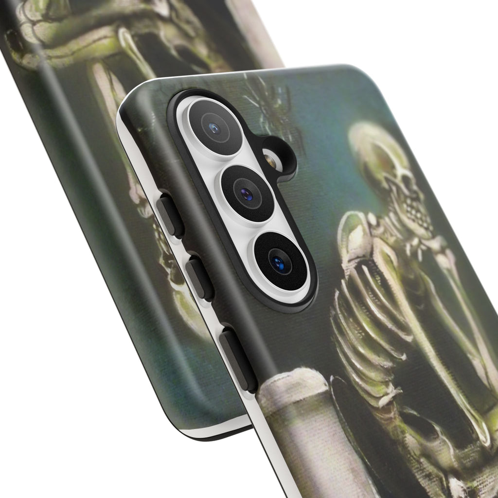 Phone Case — Skeleton on Toilet “Time Flies Eventually” Gothic Humor