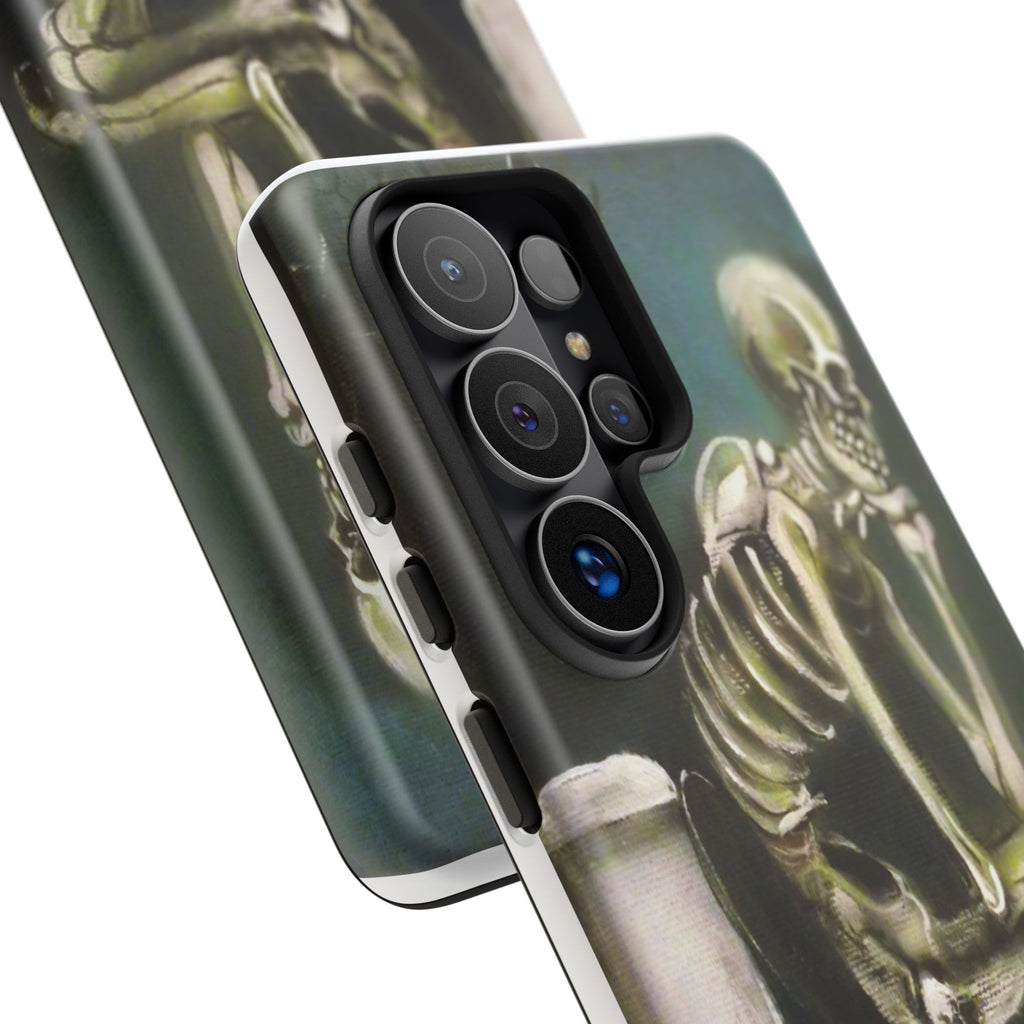 Phone Case — Skeleton on Toilet “Time Flies Eventually” Gothic Humor