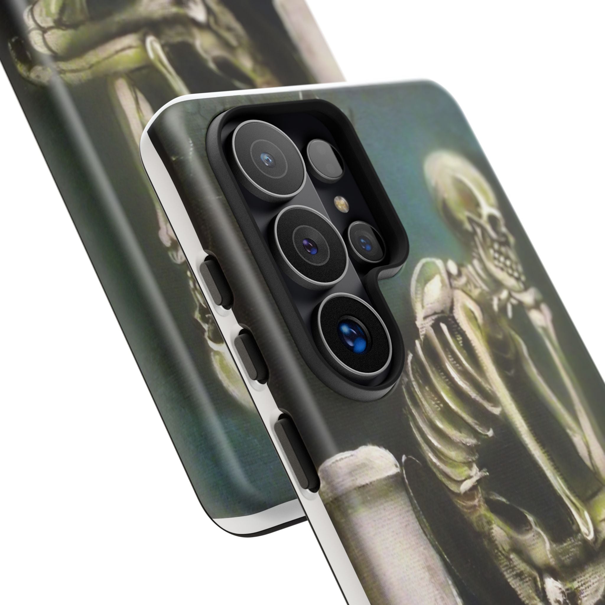 Phone Case — Skeleton on Toilet “Time Flies Eventually” Gothic Humor