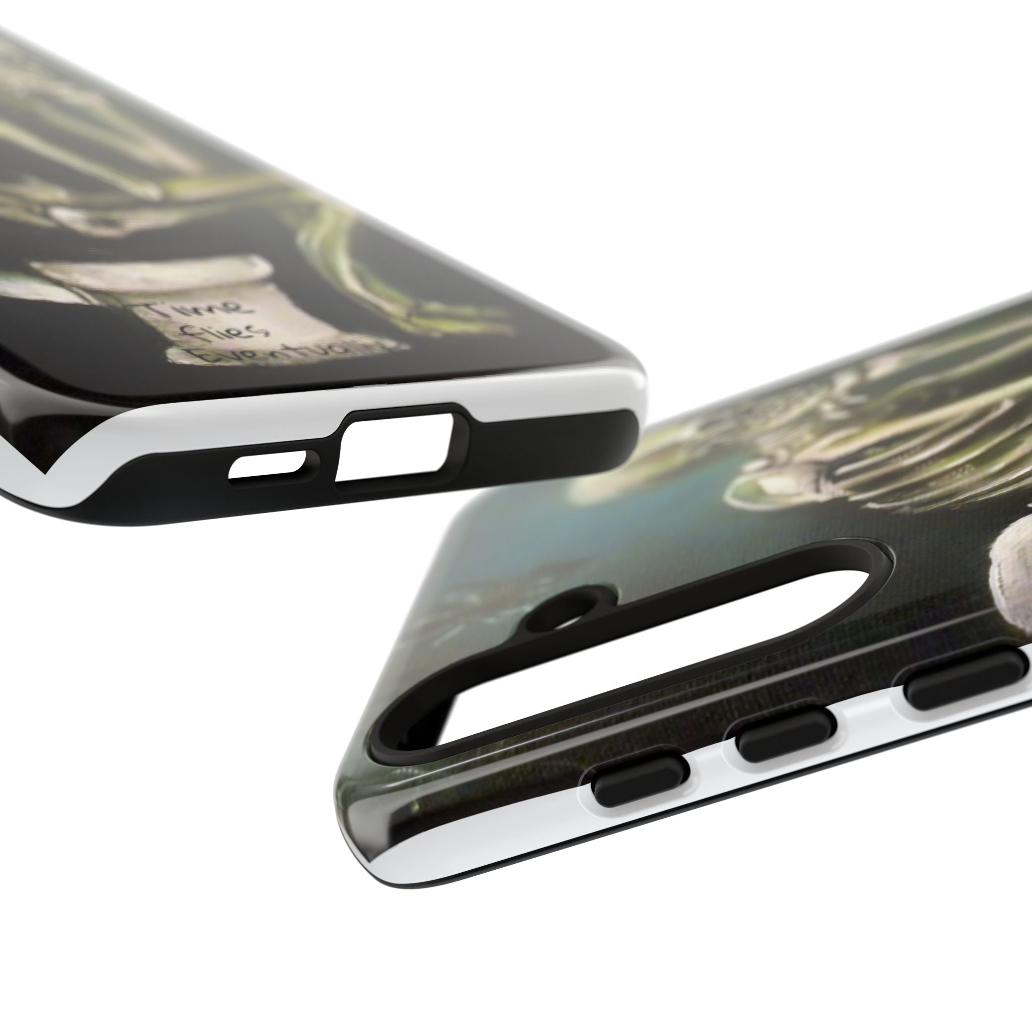 Phone Case — Skeleton on Toilet “Time Flies Eventually” Gothic Humor