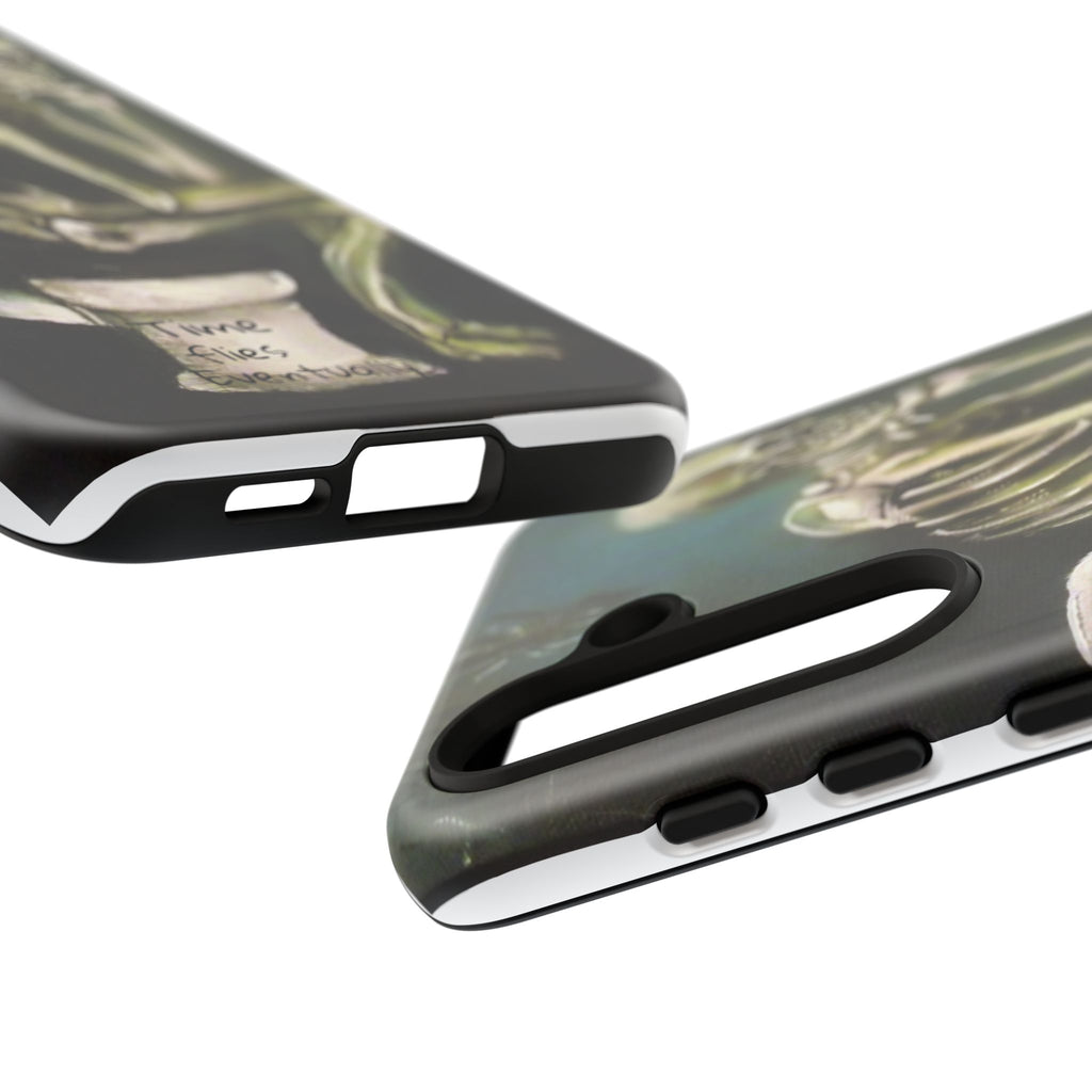Phone Case — Skeleton on Toilet “Time Flies Eventually” Gothic Humor