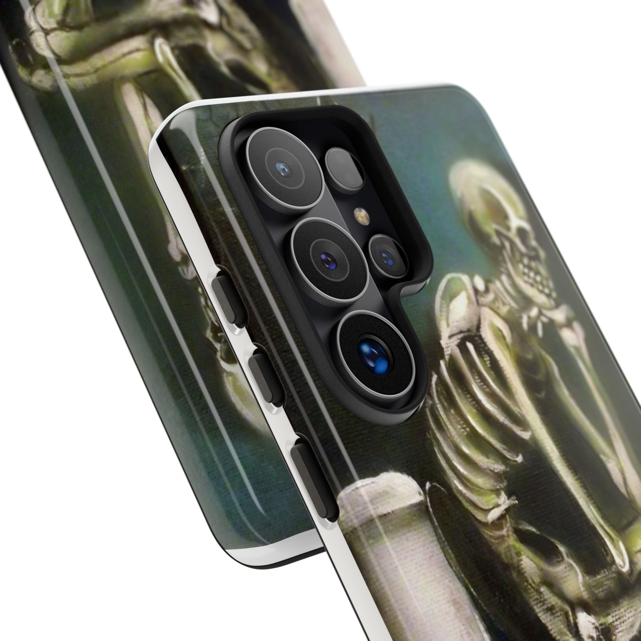 Phone Case — Skeleton on Toilet “Time Flies Eventually” Gothic Humor