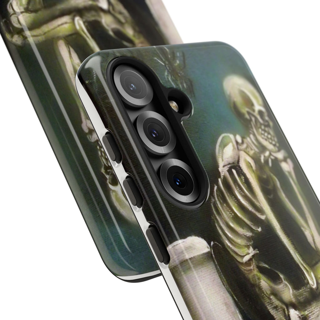 Phone Case — Skeleton on Toilet “Time Flies Eventually” Gothic Humor