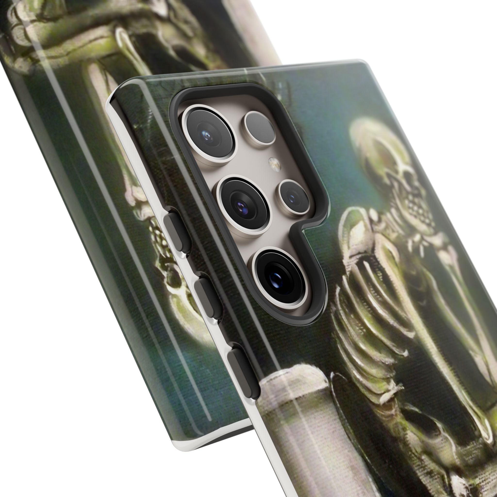Phone Case — Skeleton on Toilet “Time Flies Eventually” Gothic Humor