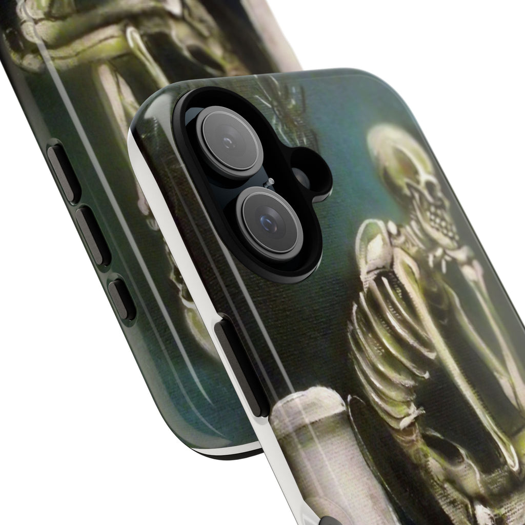Phone Case — Skeleton on Toilet “Time Flies Eventually” Gothic Humor
