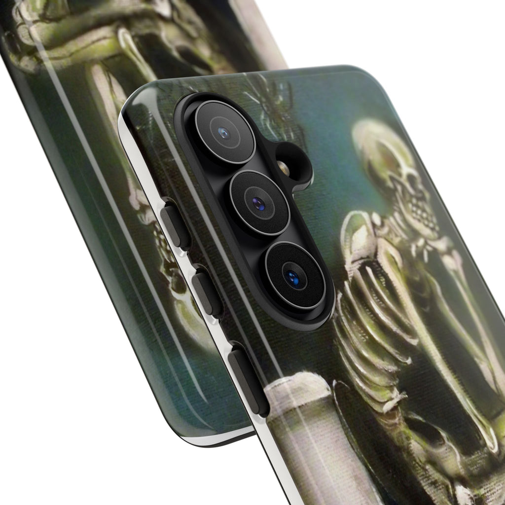 Phone Case — Skeleton on Toilet “Time Flies Eventually” Gothic Humor