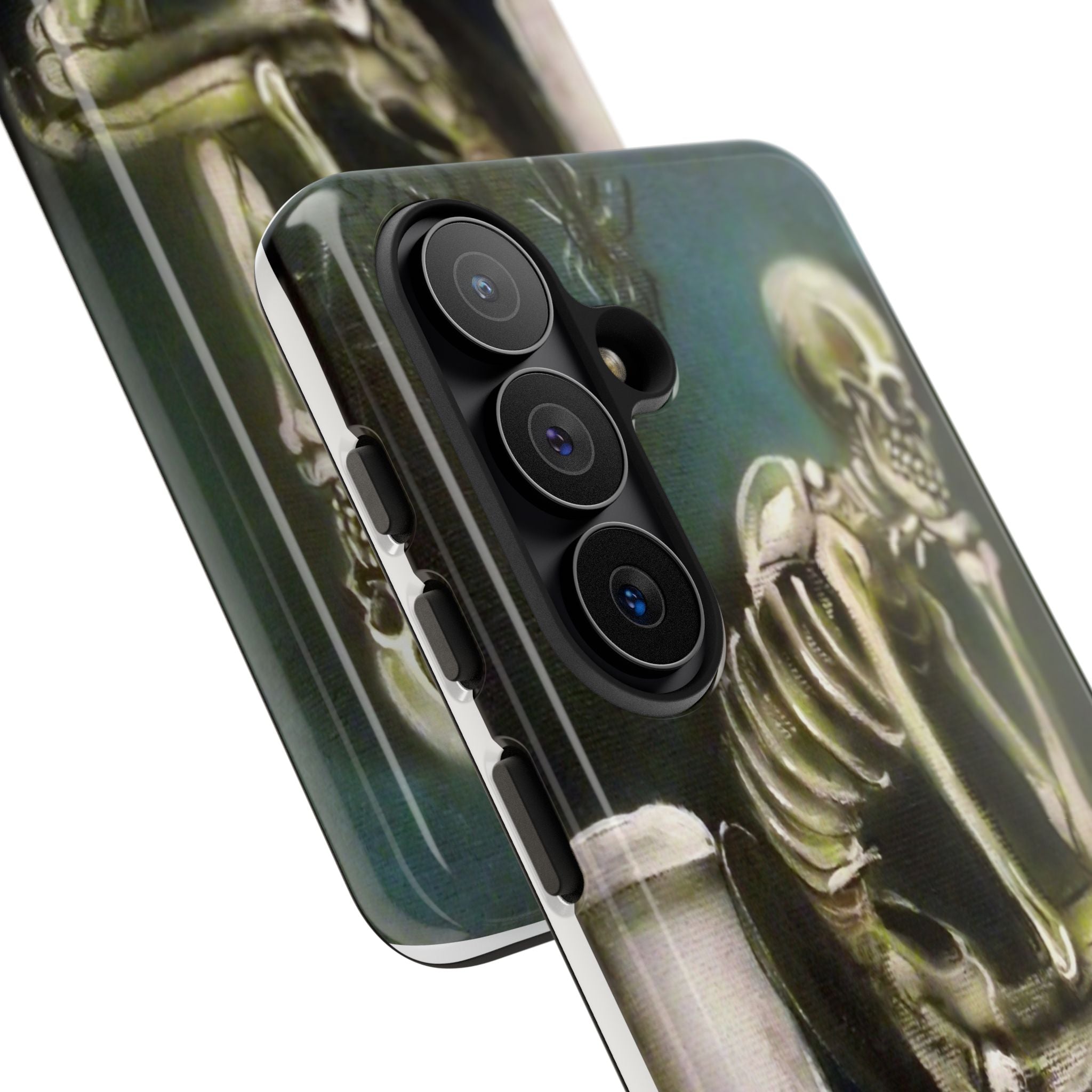 Phone Case — Skeleton on Toilet “Time Flies Eventually” Gothic Humor
