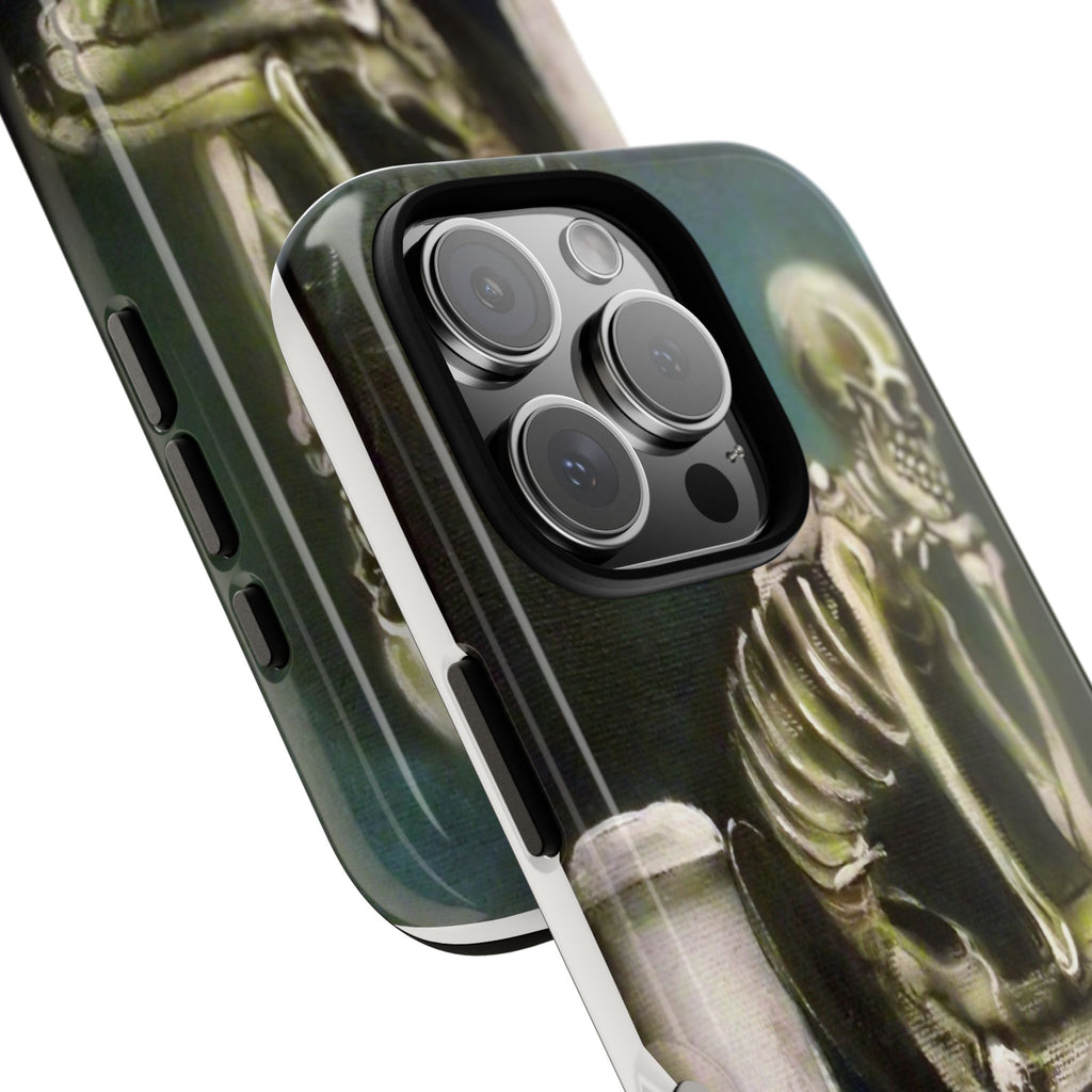 Phone Case — Skeleton on Toilet “Time Flies Eventually” Gothic Humor