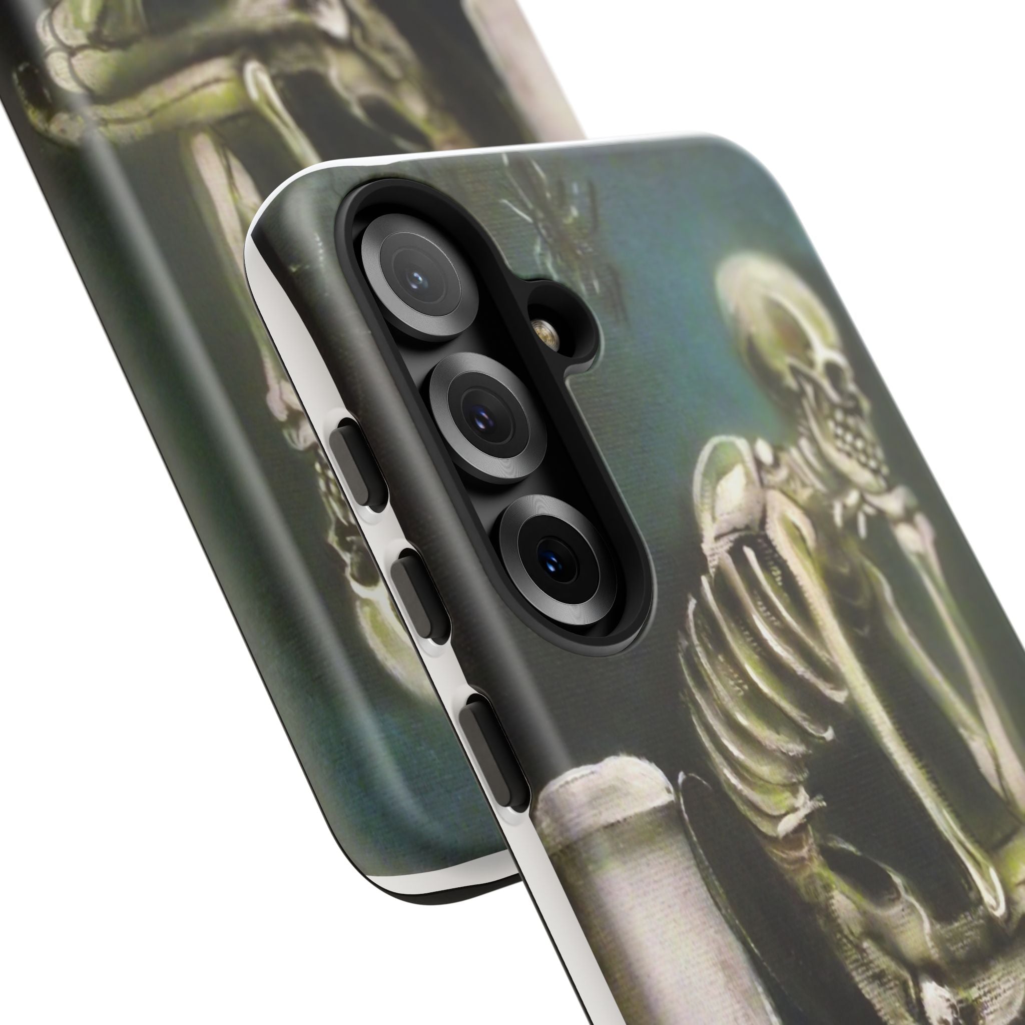 Phone Case — Skeleton on Toilet “Time Flies Eventually” Gothic Humor