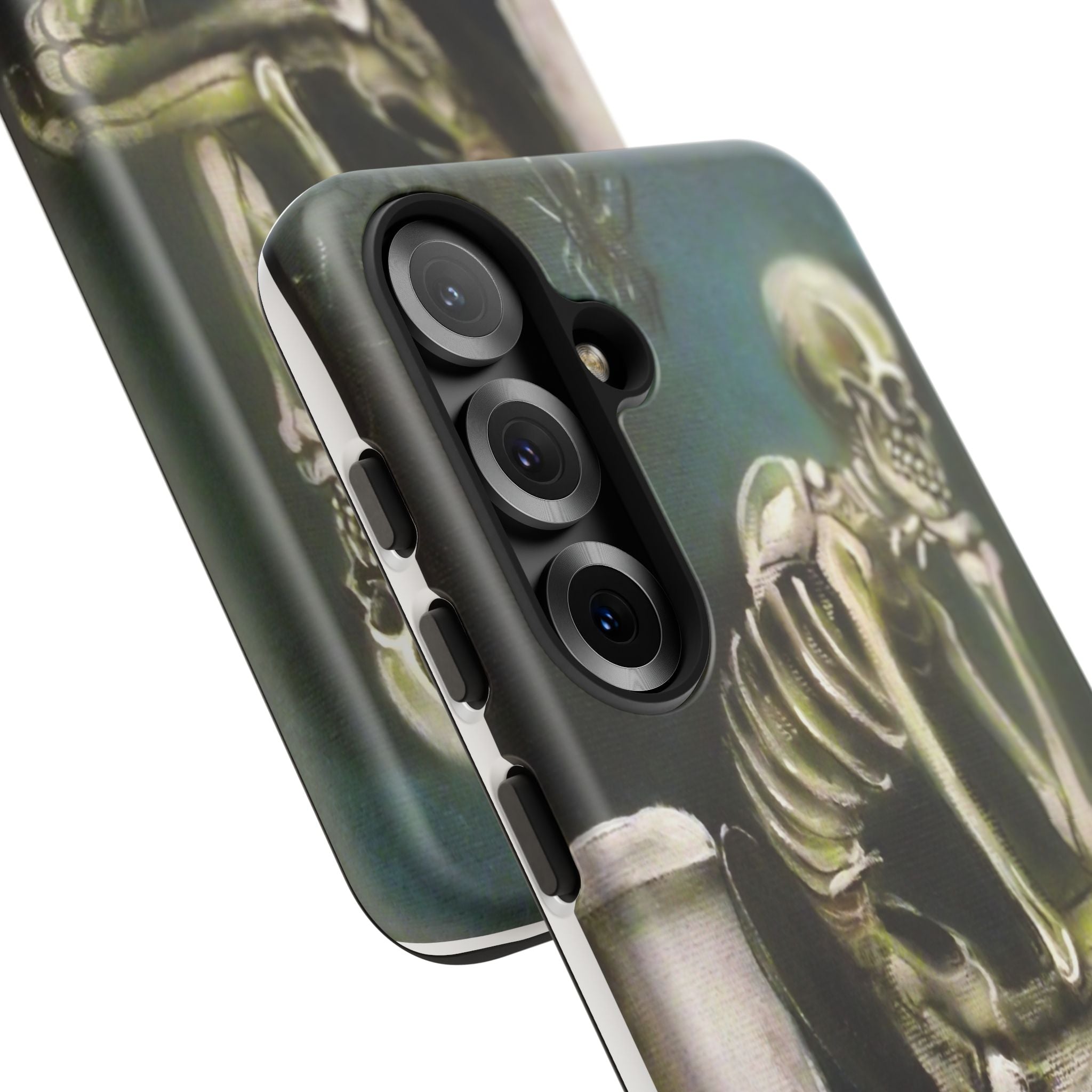 Phone Case — Skeleton on Toilet “Time Flies Eventually” Gothic Humor