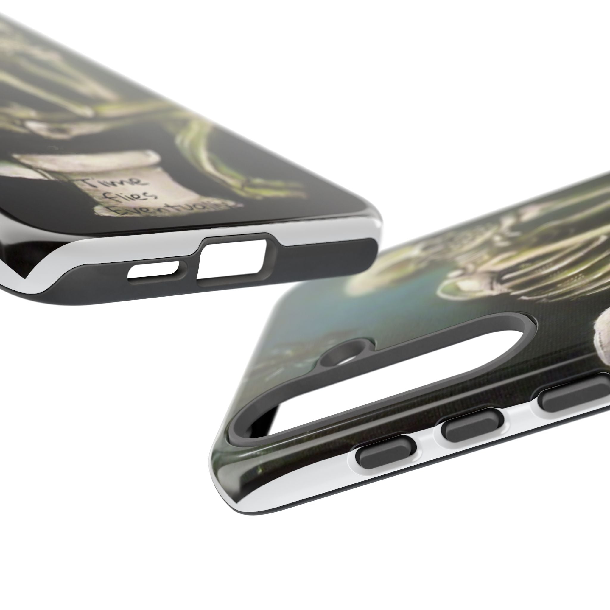 Phone Case — Skeleton on Toilet “Time Flies Eventually” Gothic Humor