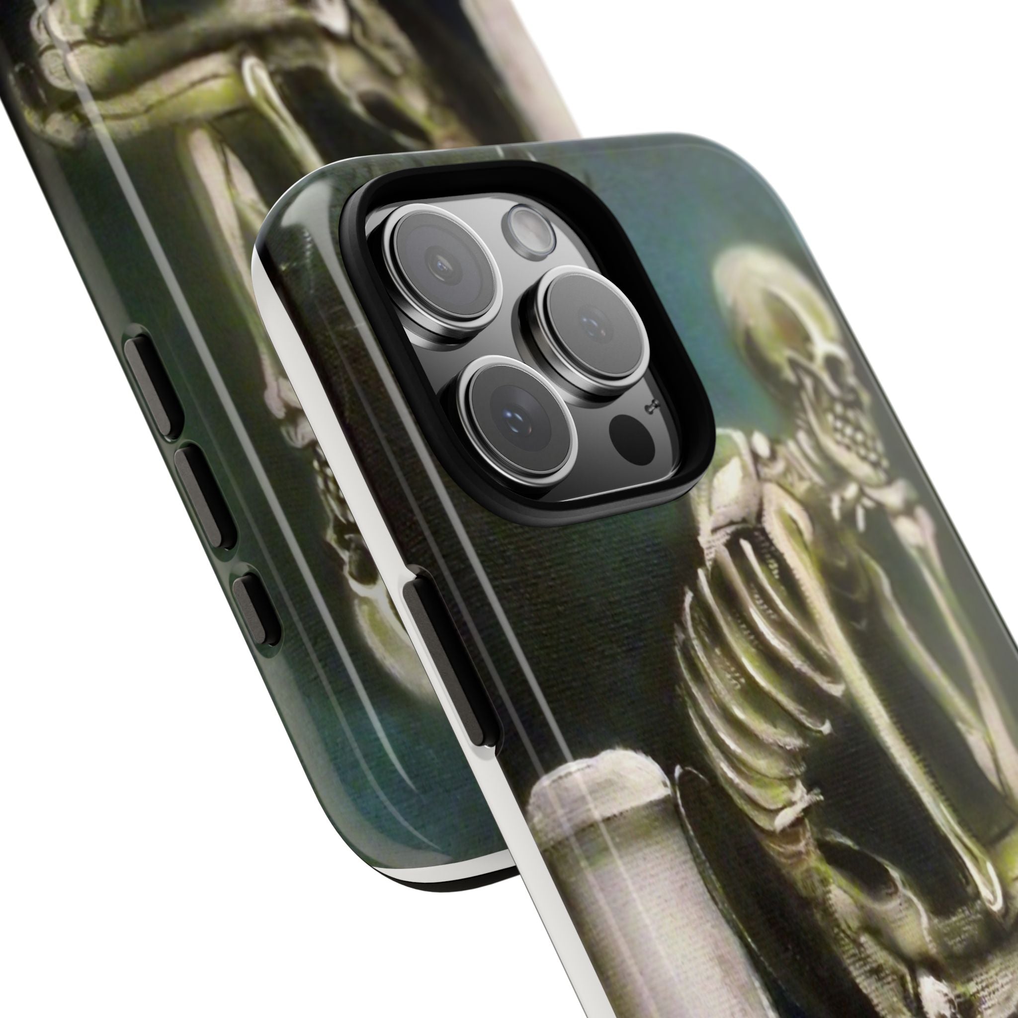 Phone Case — Skeleton on Toilet “Time Flies Eventually” Gothic Humor