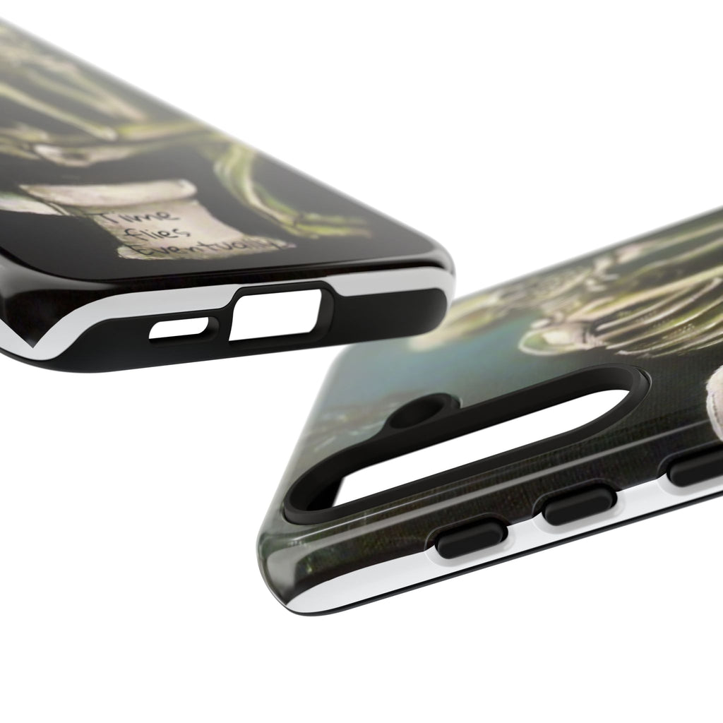 Phone Case — Skeleton on Toilet “Time Flies Eventually” Gothic Humor