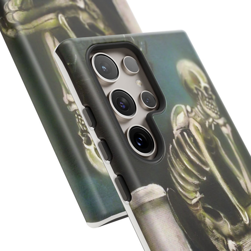 Phone Case — Skeleton on Toilet “Time Flies Eventually” Gothic Humor