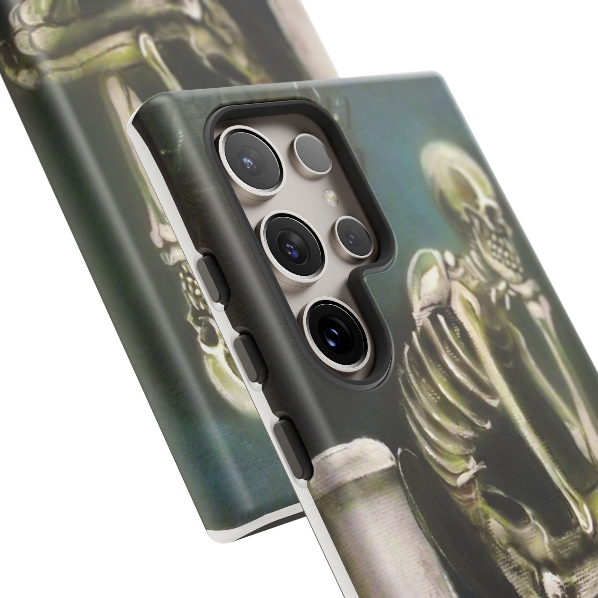 Phone Case — Skeleton on Toilet “Time Flies Eventually” Gothic Humor