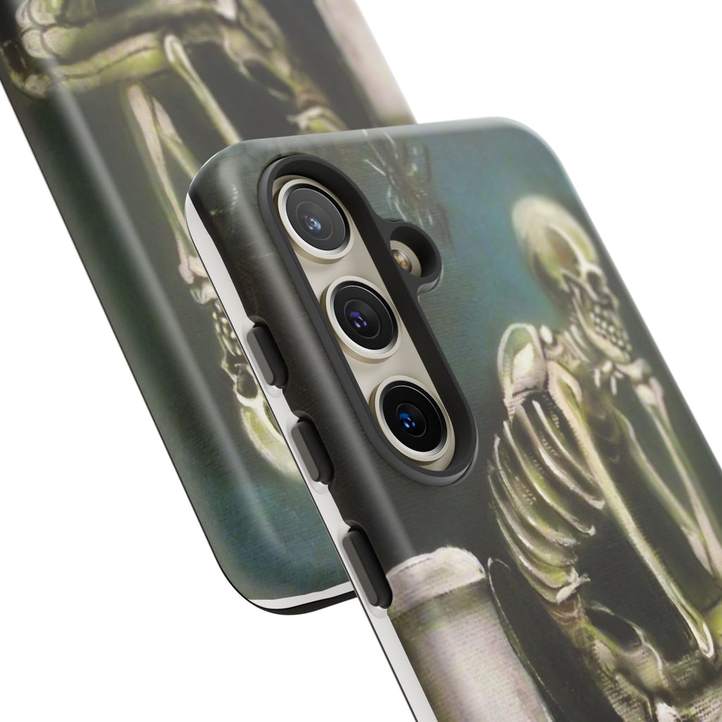 Phone Case — Skeleton on Toilet “Time Flies Eventually” Gothic Humor